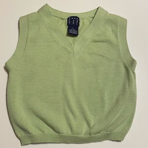 GAP Boys V neck Green Sweater Vest